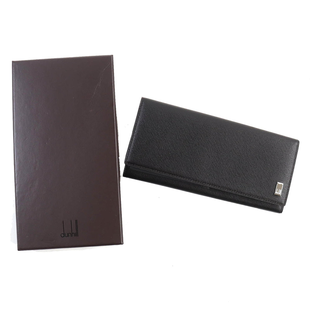 Dunhill Long Wallet Purse FP1010 Main: Leather black SIDE CAR mens Used Authentic