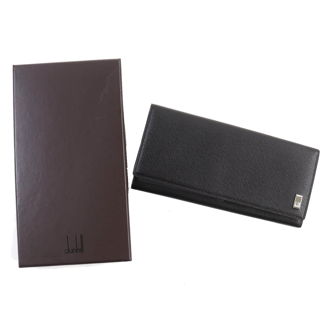 Dunhill Long Wallet Purse FP1010 Main: Leather black SIDE CAR mens Used Authentic