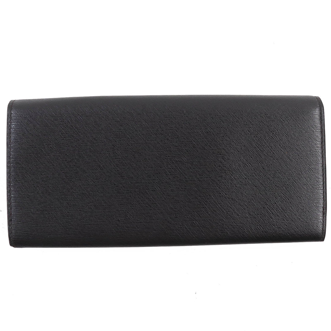 Dunhill Long Wallet Purse FP1010 Main: Leather black SIDE CAR mens Used Authentic