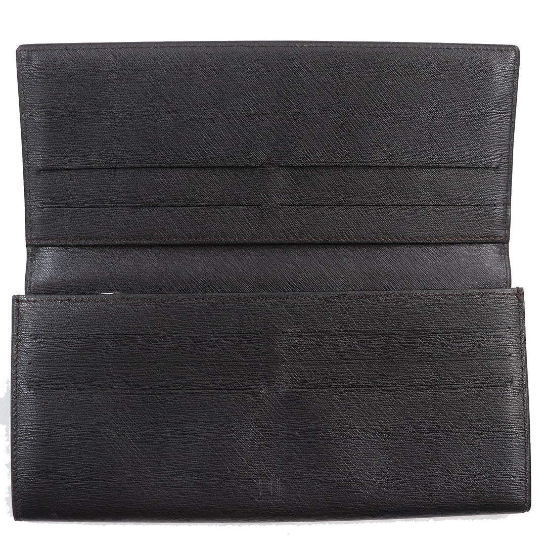 Dunhill Long Wallet Purse FP1010 Main: Leather black SIDE CAR mens Used Authentic