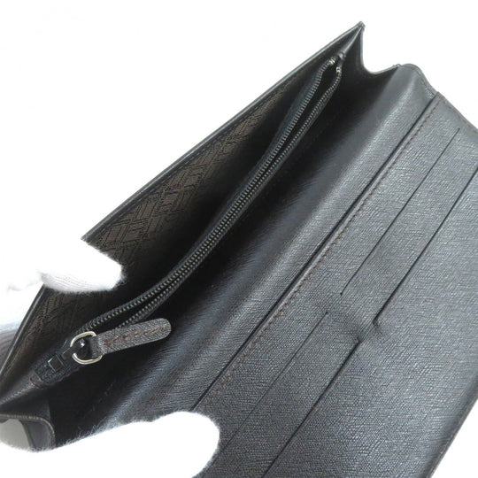 Dunhill Long Wallet Purse FP1010 Main: Leather black SIDE CAR mens Used Authentic