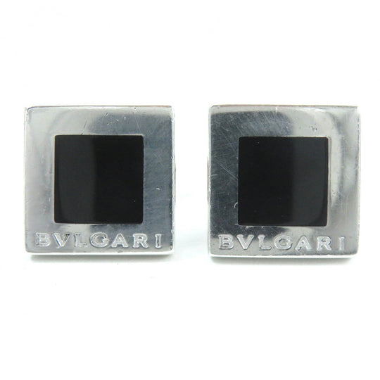 BVLGARI cuffs Main: SV925, Part: Onyx Silver black mens Used Authentic