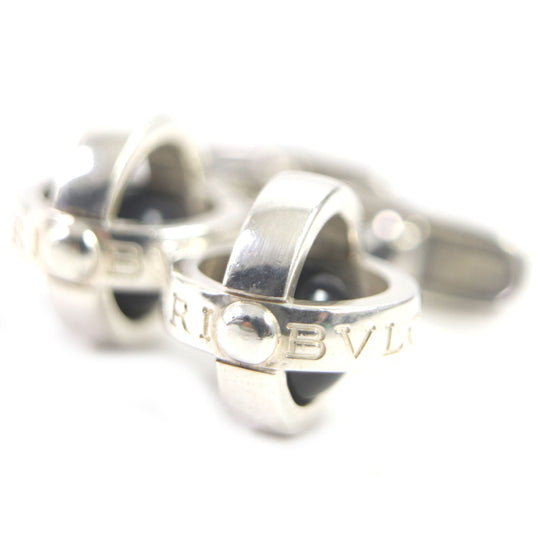 BVLGARI cuffs Main�FSV925 Silver black mens Used Authentic