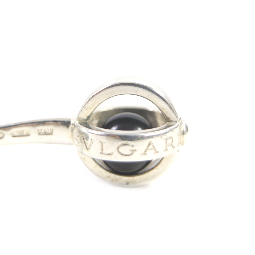 BVLGARI cuffs Main�FSV925 Silver black mens Used Authentic