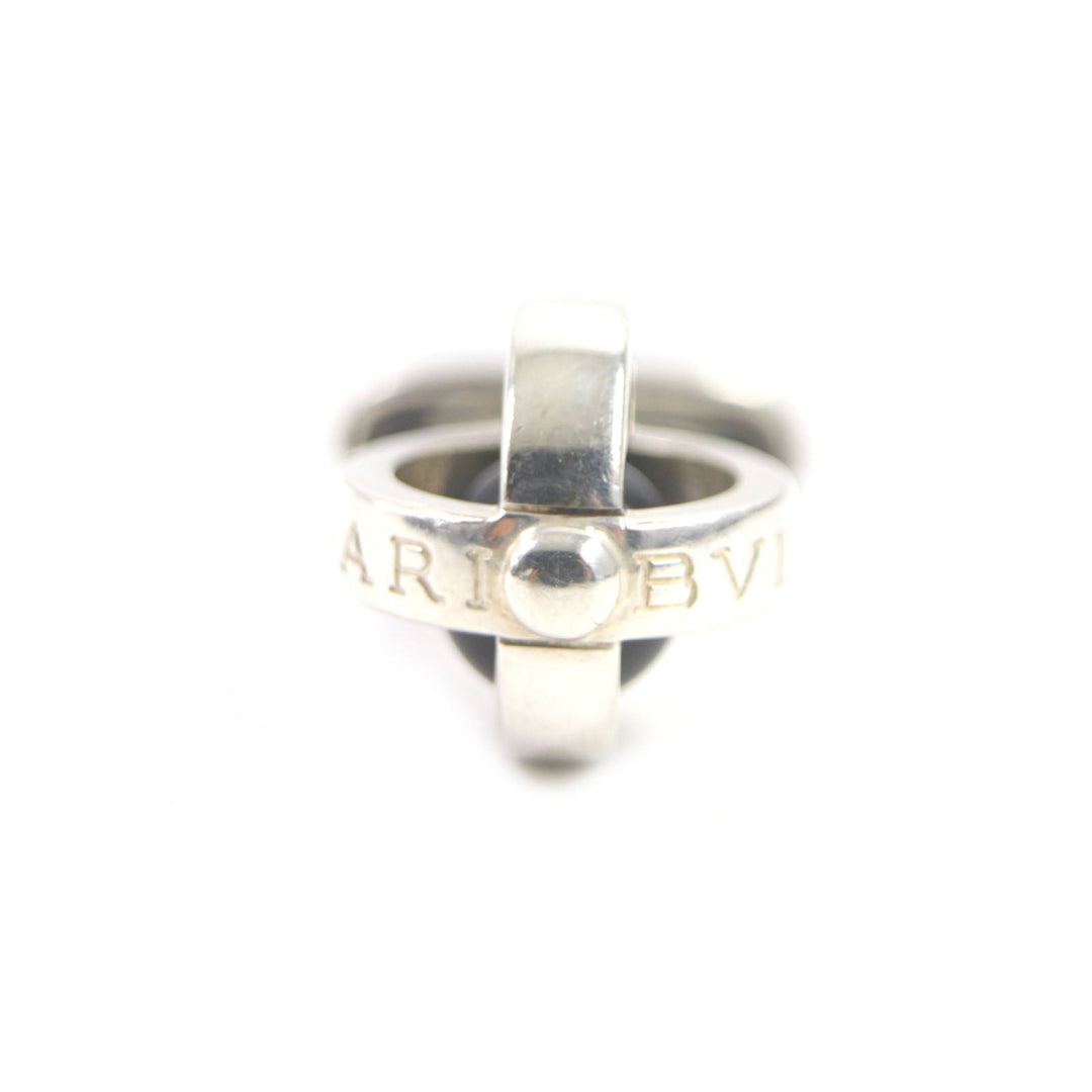 BVLGARI cuffs Main�FSV925 Silver black mens Used Authentic