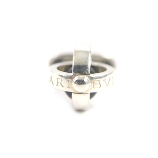 BVLGARI cuffs Main�FSV925 Silver black mens Used Authentic