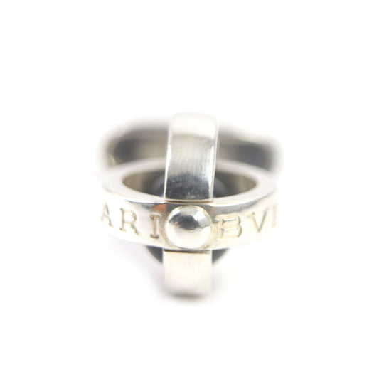 BVLGARI cuffs Main�FSV925 Silver black mens Used Authentic