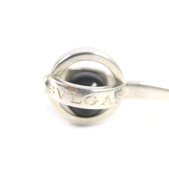 BVLGARI cuffs Main�FSV925 Silver black mens Used Authentic