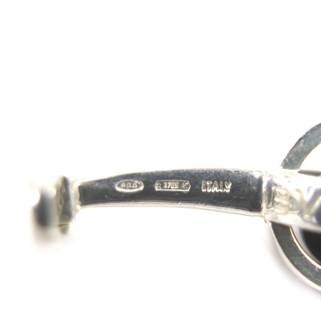 BVLGARI cuffs Main�FSV925 Silver black mens Used Authentic