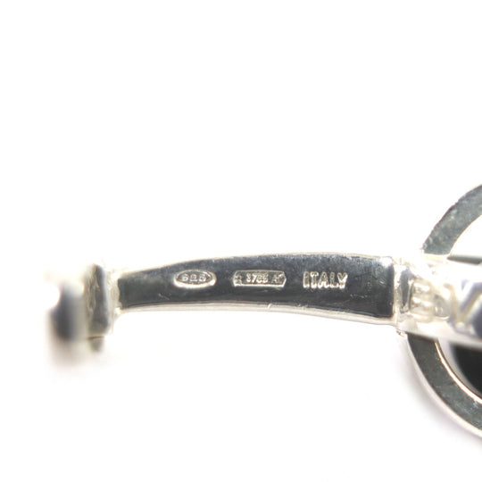 BVLGARI cuffs Main�FSV925 Silver black mens Used Authentic