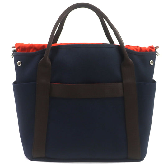 HERMES Tote Bag Main: 62% polyamide, 26% cotton, 12% polyurethane BLUE NAVY/FEU Sucked Pansage Groom mens Used Authentic