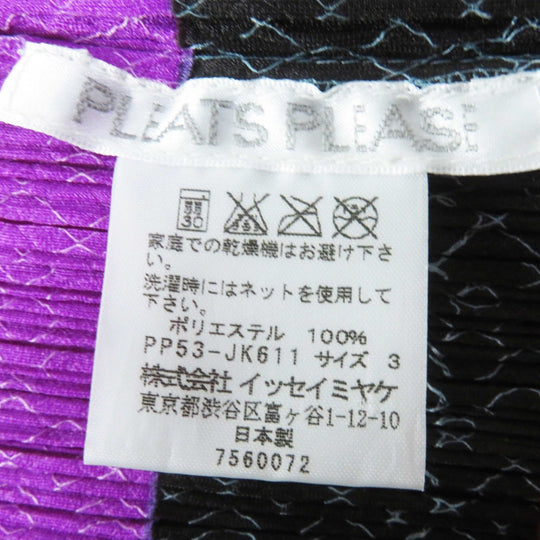 PLEATS PLEASE Cut PP53-JK611 Main: 100% polyester black multi Women 3 Used Authentic