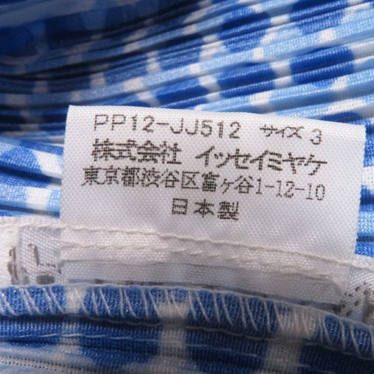 PLEATS PLEASE Short sleeve shirt PP12-JJ512 Main: 100% polyester White blue Women 3 Used Authentic