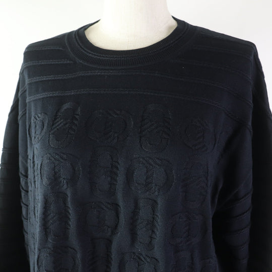 HERMES knit 3E2614D3 Outer: 57% silk, Outer: 43% cotton, Part: 55% silk, Part: 41% cotton, Part: 3% nylon, 1% polyurethane black Women 40 Used Authentic