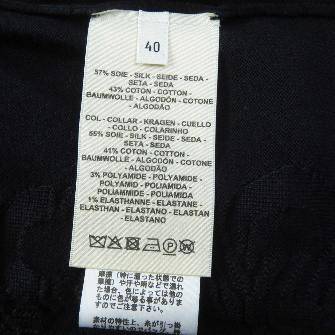 HERMES knit 3E2614D3 Outer: 57% silk, Outer: 43% cotton, Part: 55% silk, Part: 41% cotton, Part: 3% nylon, 1% polyurethane black Women 40 Used Authentic