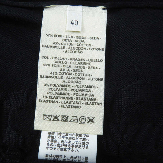 HERMES knit 3E2614D3 Outer: 57% silk, Outer: 43% cotton, Part: 55% silk, Part: 41% cotton, Part: 3% nylon, 1% polyurethane black Women 40 Used Authentic