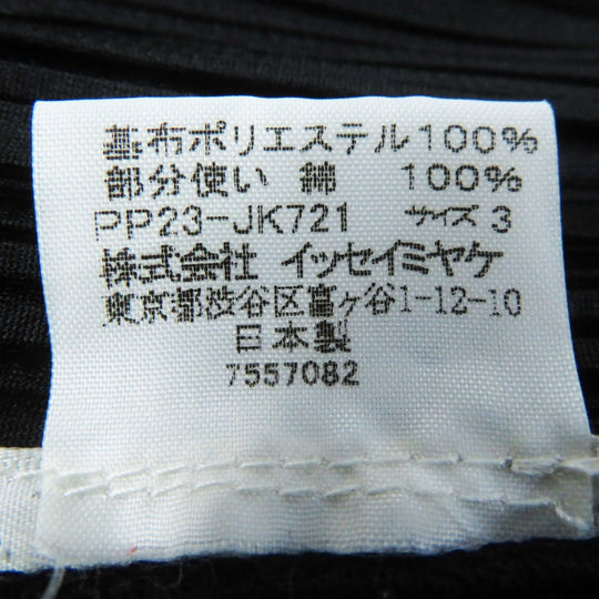 PLEATS PLEASE Cut PP23-JK721 Outer: 100% polyester, Part: 100% cotton black Women 3 Used Authentic