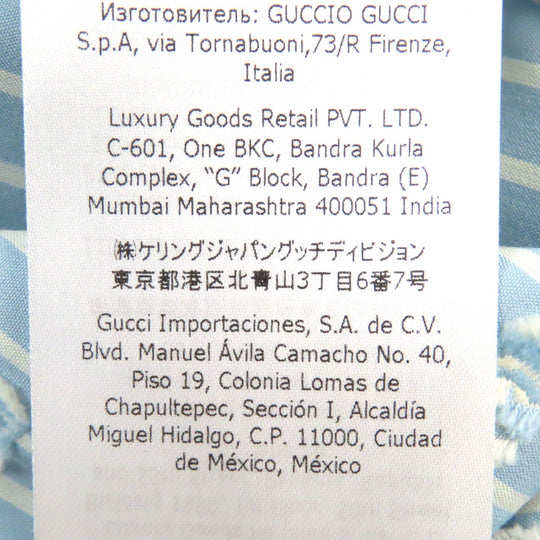 GUCCI Long sleeve shirt 625888 Main: 100% cotton Light blue white GG striped fil coup cotton shirt mens 39|15 1/2 Used Authentic