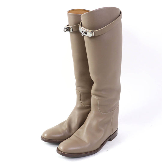 HERMES Knee-high boots Main: Leather Gurege Women 37 1/2 Used Authentic