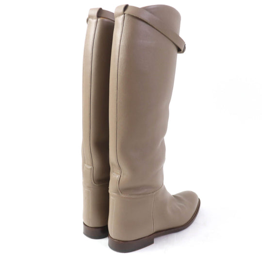 HERMES Knee-high boots Main: Leather Gurege Women 37 1/2 Used Authentic