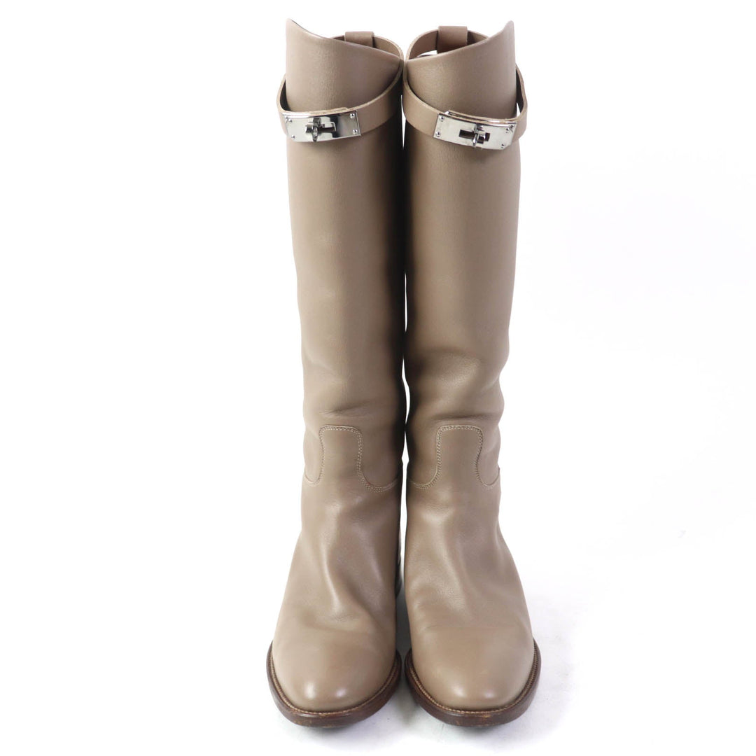 HERMES Knee-high boots Main: Leather Gurege Women 37 1/2 Used Authentic