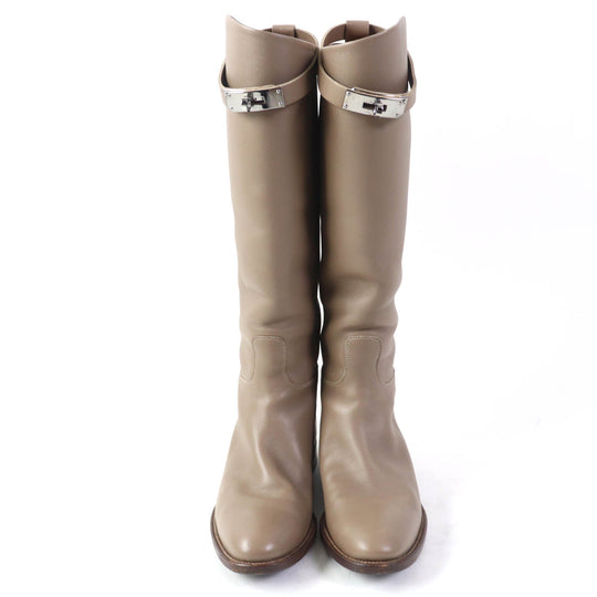 HERMES Knee-high boots Main: Leather Gurege Women 37 1/2 Used Authentic