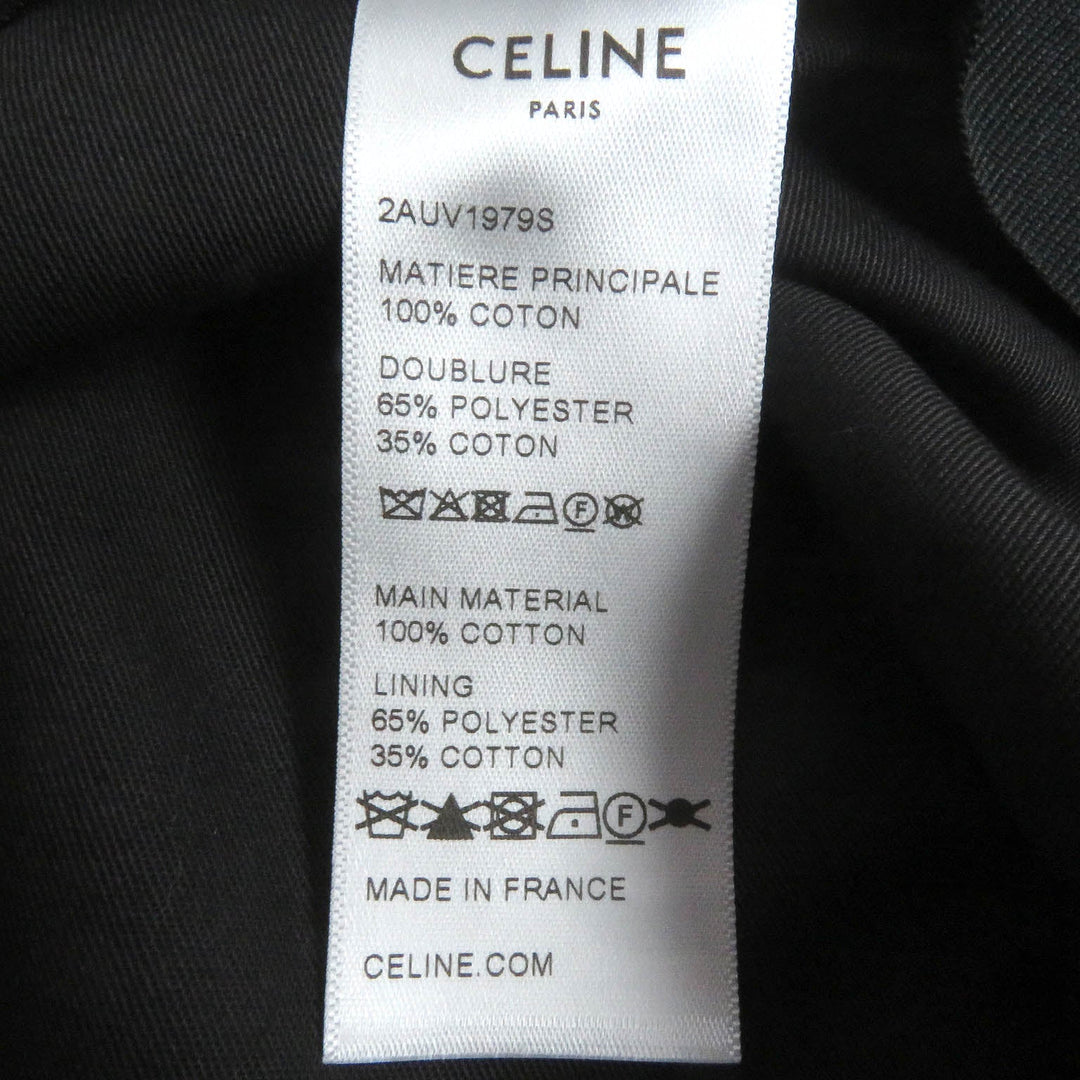 CELINE hat 2AUV1979S Outer: 65% polyester, Outer: 35% cotton, Lining: 100% cotton White black mens L Used Authentic