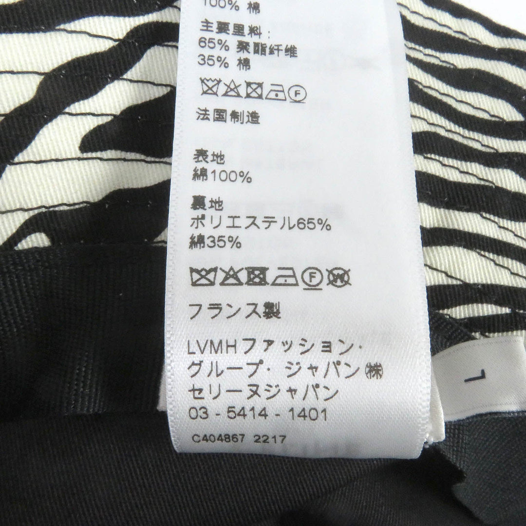 CELINE hat 2AUV1979S Outer: 65% polyester, Outer: 35% cotton, Lining: 100% cotton White black mens L Used Authentic