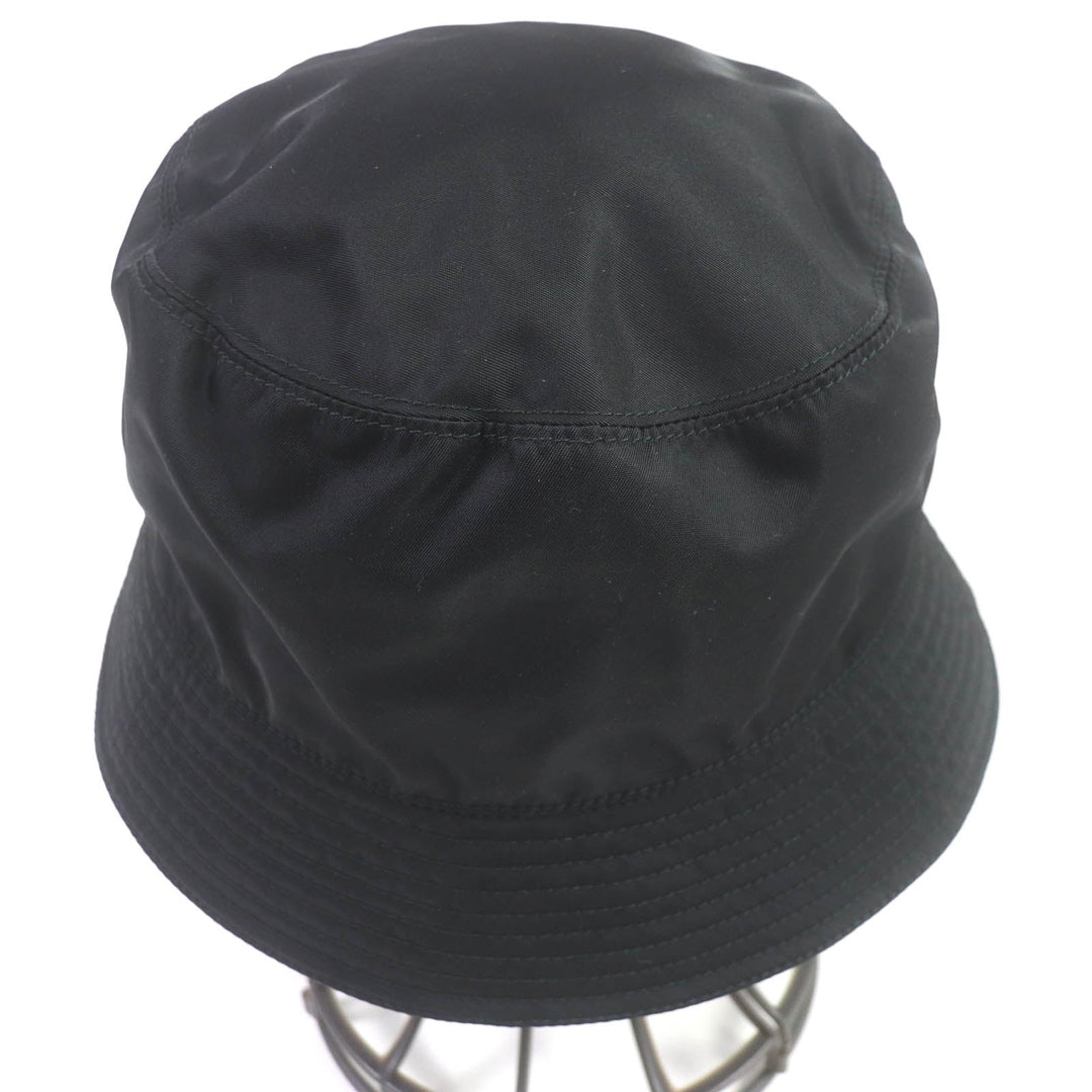 PRADA hat 2HC137 Exterior: 100% recycled polyamide; Lining: 100% cotton; Partially: cowhide black mens L Used Authentic