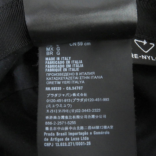 PRADA hat 2HC137 Exterior: 100% recycled polyamide; Lining: 100% cotton; Partially: cowhide black mens L Used Authentic