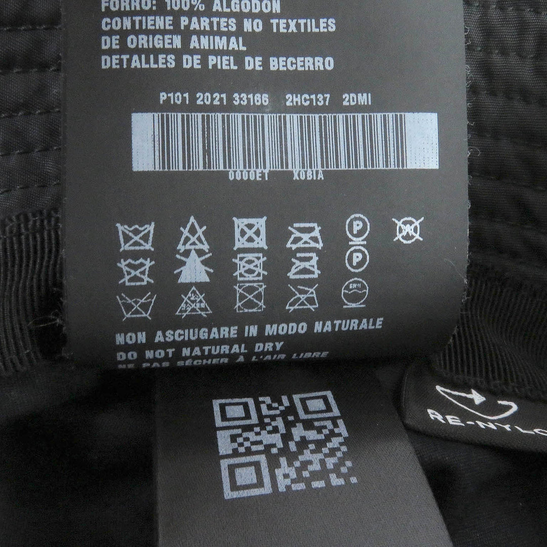PRADA hat 2HC137 Exterior: 100% recycled polyamide; Lining: 100% cotton; Partially: cowhide black mens L Used Authentic