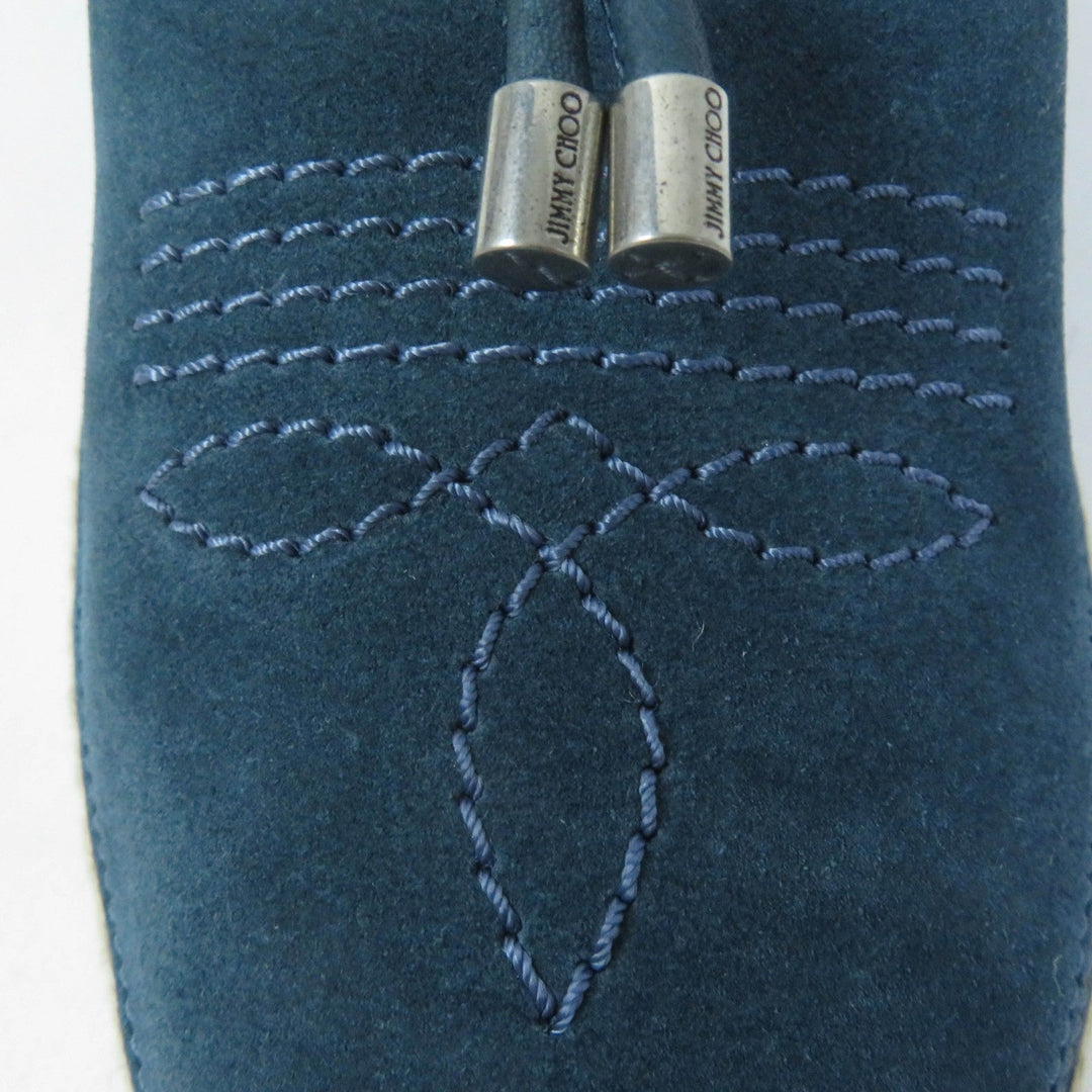 JIMMY CHOO Slip-on Main: Suede Indigo VADO mens 40 Used Authentic