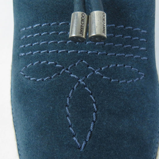 JIMMY CHOO Slip-on Main: Suede Indigo VADO mens 40 Used Authentic