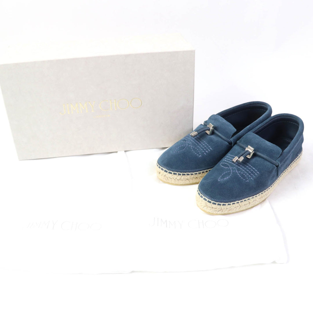JIMMY CHOO Slip-on Main: Suede Indigo VADO mens 40 Used Authentic