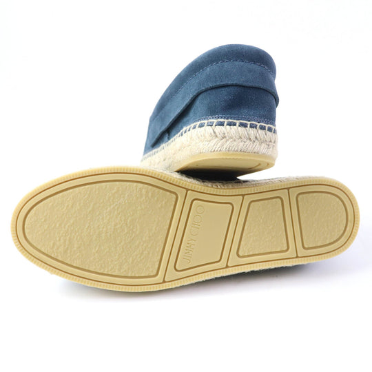 JIMMY CHOO Slip-on Main: Suede Indigo VADO mens 40 Used Authentic