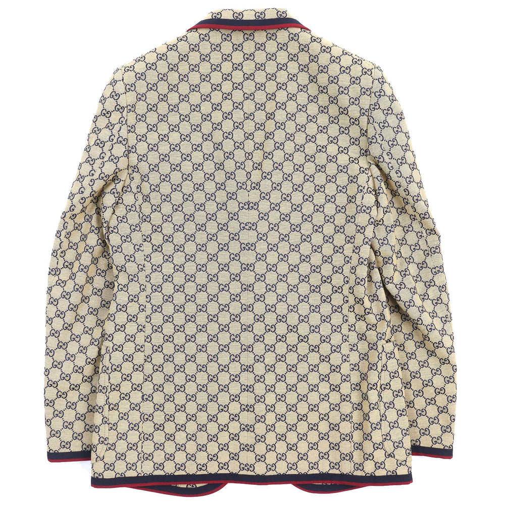 GUCCI 654922 Outer: 100% cotton, Outer: 100% polyester, Lining: 100% rayon, Outer: , Lining 2: 100% rayon Beige navy red mens 48 Used Authentic