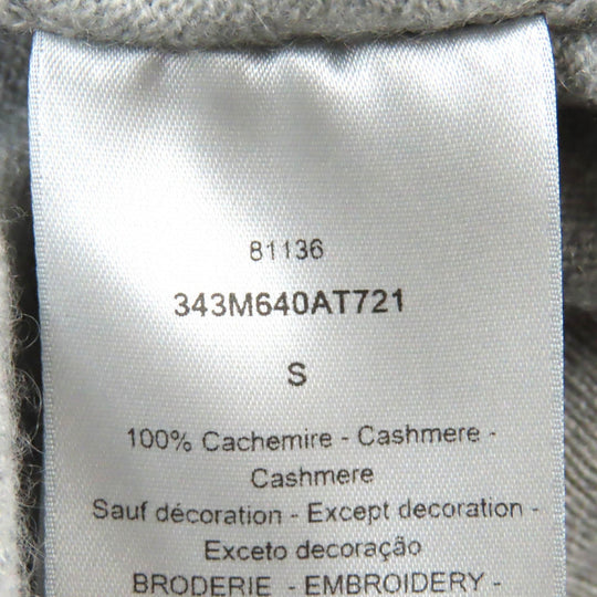 Dior HOMME knit 343M640AT721 Main: 100% cashmere, embroidery: 40% polyester, 35% nylon, 25% vegetable fiber gray mens S Used Authentic