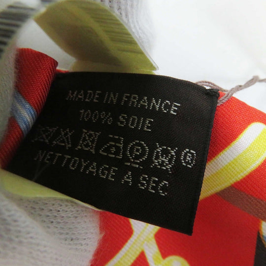 HERMES scarf Main: 100% silk Cream/Rouge/Blue Do Re Boucles Twilly Women Used Authentic