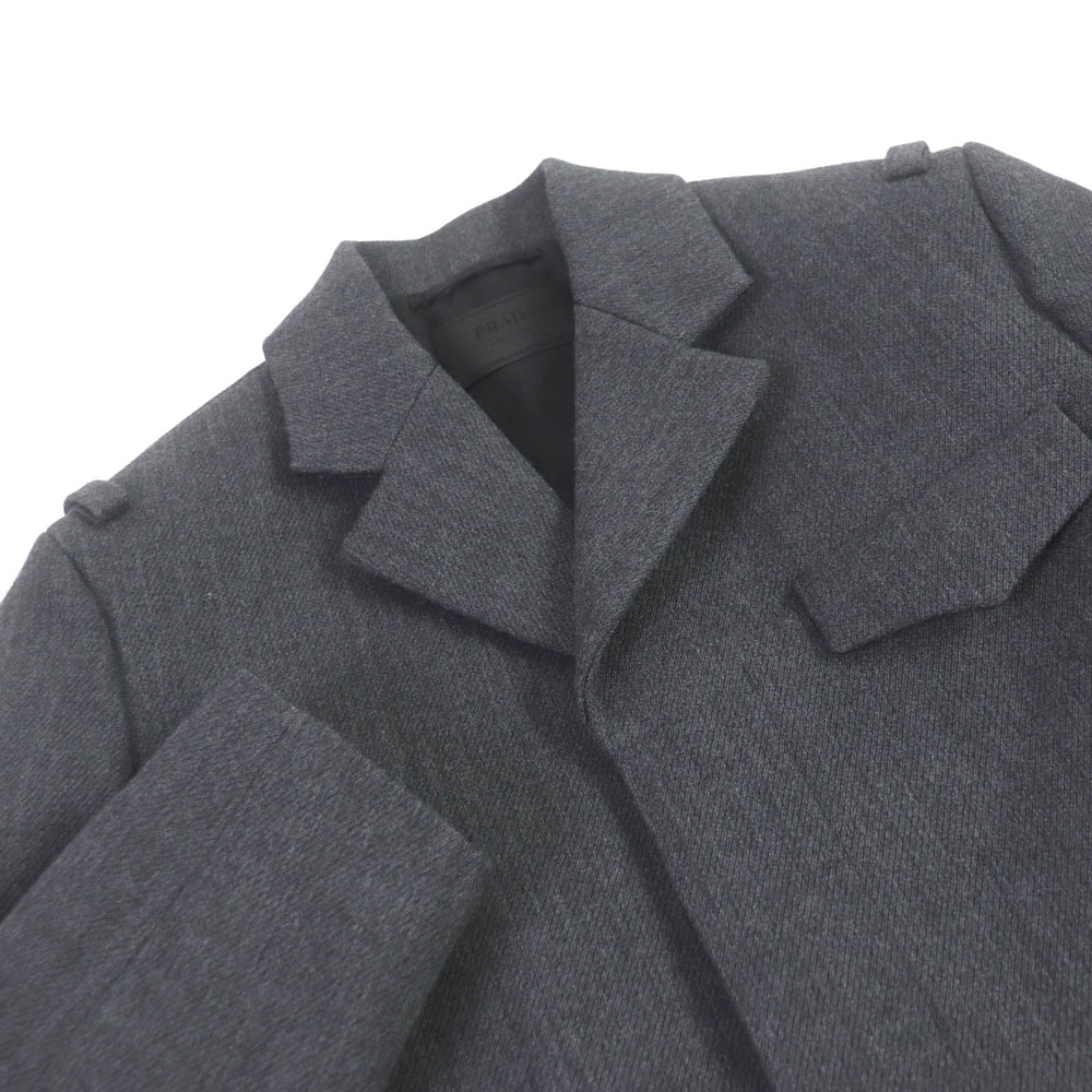 PRADA Blouson SGC362 Outer: 100% virgin wool, Lining: 100% rayon gray mens 48 Used Authentic