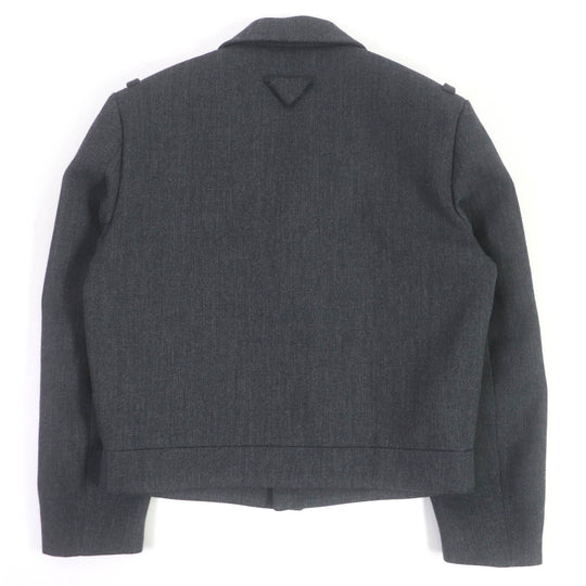 PRADA Blouson SGC362 Outer: 100% virgin wool, Lining: 100% rayon gray mens 48 Used Authentic