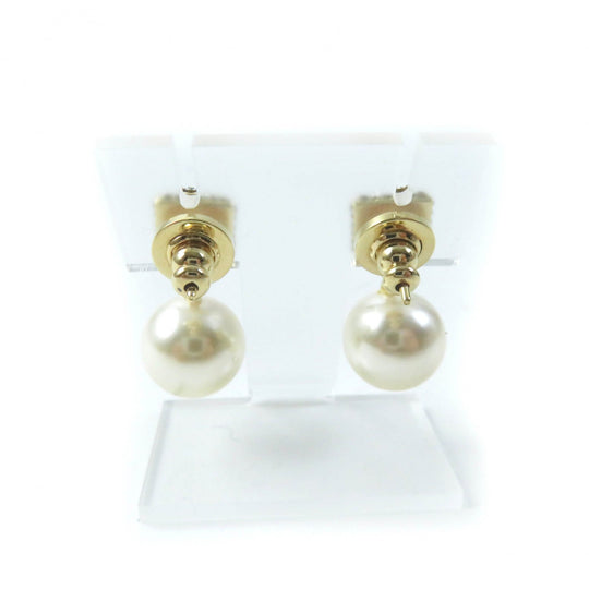 Valentino Garavani Pierce swarovski crystal pearl beads Silver white Women Used Authentic