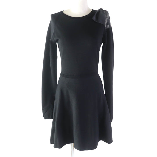 RED VALENTINO one piece Outer: 75% rayon, Outer: 25% nylon, Part: 100% nylon, Lining: 100% nylon, Part: 100% polyester black Women XS Used Authentic