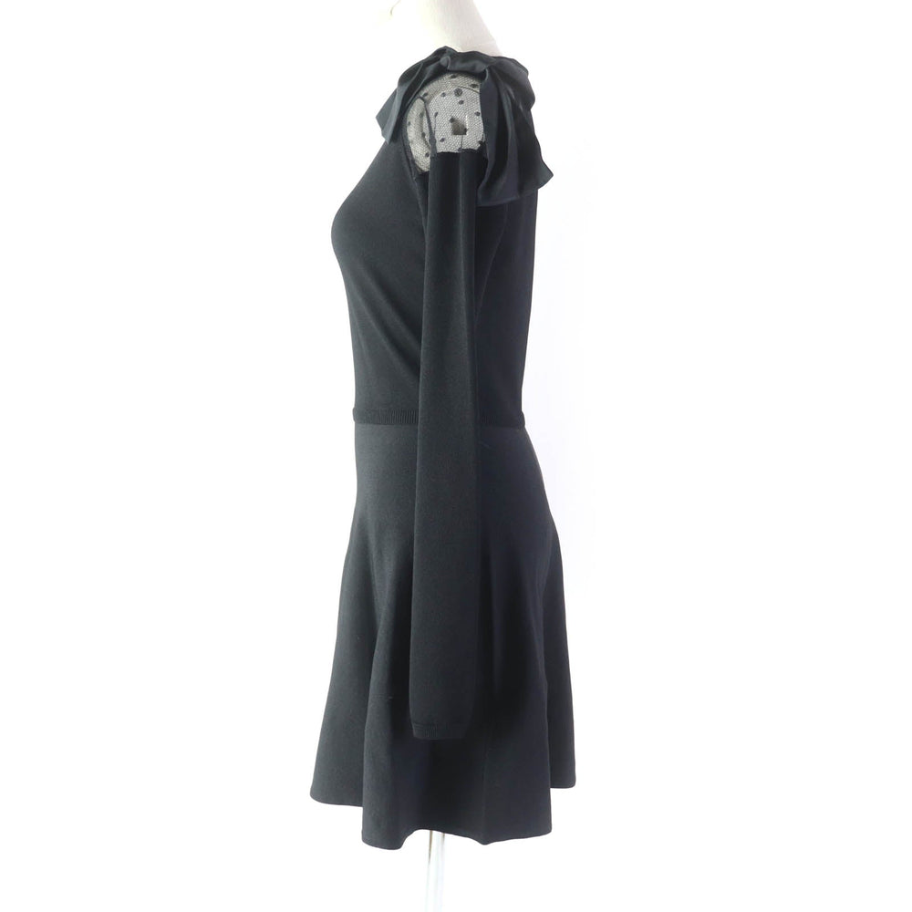RED VALENTINO one piece Outer: 75% rayon, Outer: 25% nylon, Part: 100% nylon, Lining: 100% nylon, Part: 100% polyester black Women XS Used Authentic