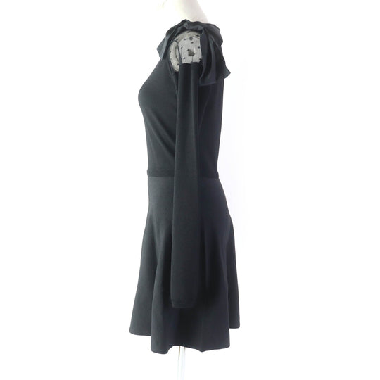 RED VALENTINO one piece Outer: 75% rayon, Outer: 25% nylon, Part: 100% nylon, Lining: 100% nylon, Part: 100% polyester black Women XS Used Authentic
