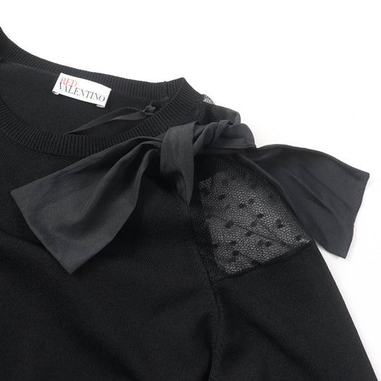 RED VALENTINO one piece Outer: 75% rayon, Outer: 25% nylon, Part: 100% nylon, Lining: 100% nylon, Part: 100% polyester black Women XS Used Authentic