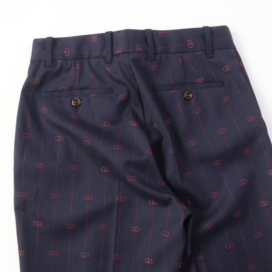 GUCCI Other bottoms 595172 Main: 99% wool, Main: 1% silk, Part: 100% polyester Navy Women 38 Used Authentic
