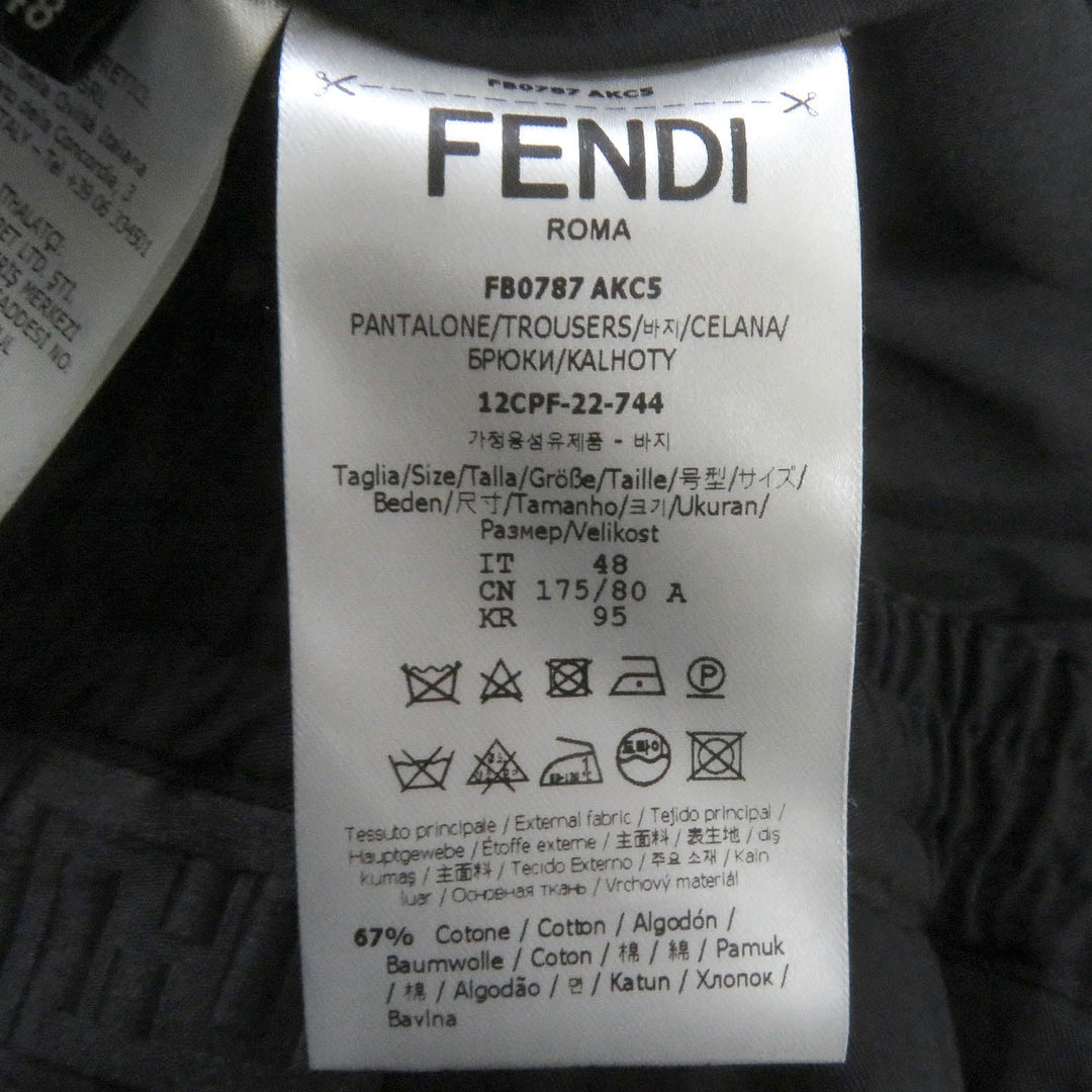 FENDI Pants FB0787 Main: 67% cotton, Main: 33% nylon, Part: 90% cotton, Part: 9% nylon, Part: 1% polyurethane black mens 48 Used Authentic