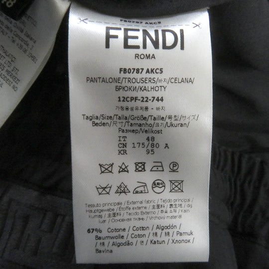 FENDI Pants FB0787 Main: 67% cotton, Main: 33% nylon, Part: 90% cotton, Part: 9% nylon, Part: 1% polyurethane black mens 48 Used Authentic