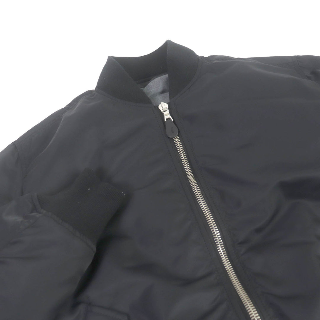 Loro Piana Blouson FAM1063 Main: 100% nylon, Lining: 100% wool, Filling: 100% polyester, Rib: 64% acrylic, 26% wool, 9% polyester, 1% polyurethane, Leather: Cowhide Black Grey mens S Used Authentic