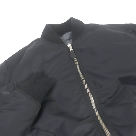 Loro Piana Blouson FAM1063 Main: 100% nylon, Lining: 100% wool, Filling: 100% polyester, Rib: 64% acrylic, 26% wool, 9% polyester, 1% polyurethane, Leather: Cowhide Black Grey mens S Used Authentic